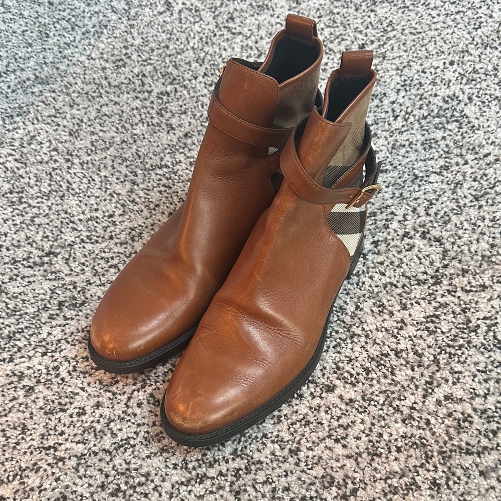 Burberry Brown Leather Ankle Boots